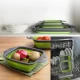 Дуршлаг силиконовый складной с ручками прямоугольный зеленый (23,5х18,5х7 см)