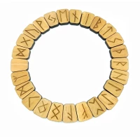 Руны Скандинавские светлые, 25 рун (2,9×2,4×0,7 см) ,массив дерева