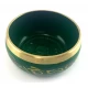 Чаша поющая бронзовая  Будда  зеленая ( 11.5х 10.6х 6 см)