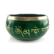 Чаша поющая  бронзовая  Будда  зеленая (10.1х 9.2х 4.9 см)