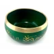 Чаша поющая бронзовая  Будда  зеленая (11.2х 10.1х 5.1 см)