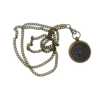 Компас карманный на цепочке бронза (d-3.3,h-1,1 см)