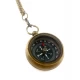 Компас карманный на цепочке бронза (d-3.3,h-1,1 см)
