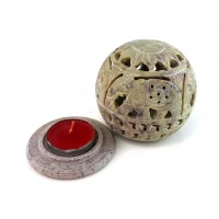 Подсвечник Аромакурительница из мыльного камня (7,5х 7,8х 4,8 см)