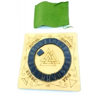 Рунический комплект : темные руны с светлым руническим алтарем на украинсом языке и мешочком