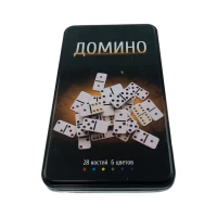 Домино в черном металлическом боксе  ( 19 х11,5 х3,5 см)