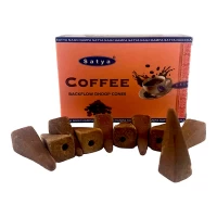 Coffee Backflow Dhoop Cone (Кофе)(Satya) 10 конусов в упаковке