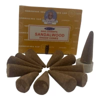 Sandalwood  Dhoop Cone (Сандал)(Satya) 12 конусов в упаковке