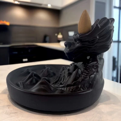 Подставка под благовония Back Flow матовая Дракон ( 12,5х11,5х 8,7 см)