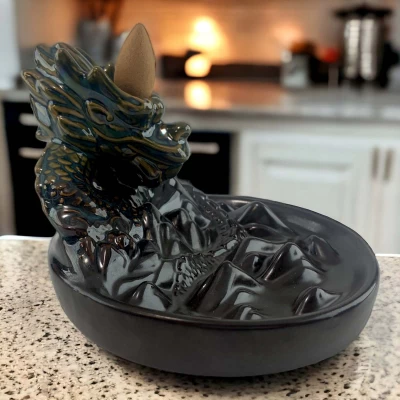 Подставка под благовония Back Flow глазурь Дракон ( 12,5х11,5х 8,7 см)