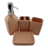 Набор для ванной  керамический Розовый