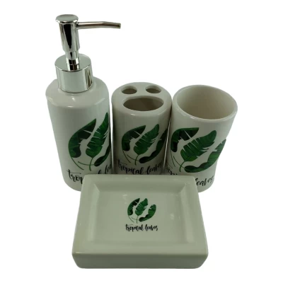 Набор для ванной керамический Банановые листья Набор для ванной керамический Банановые листья