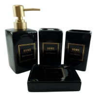 Набор для ванной  керамический Home черный