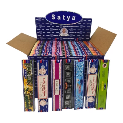 Благовония набор  Popular Series (7 видов по 12 шт итого 84 шт)(15 gm)(Satya) пыльцовое благовоние