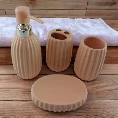 Набор для ванной комнаты Светло-персиковый Набор для ванной комнаты Светло-персиковый