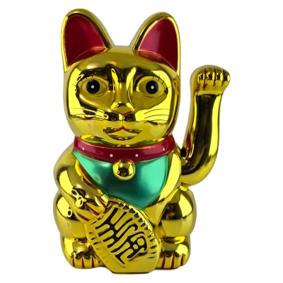 Кошка Манэки-нэко машущая лапой  Золотая Лапка пластик (25,5х18х14 см)