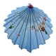 Зонтик из бамбука и шелка голубой ( 55х 82 см)