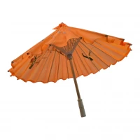 Зонтик из бамбука и шелка оранжевый ( 55х 82 см)