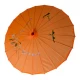 Зонтик из бамбука и шелка оранжевый ( 55х 82 см)