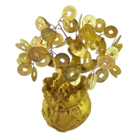 Денежное дерево в мешке богатства ( 18х 16,5х 11,5 см)