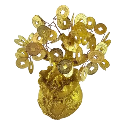 Денежное дерево в мешке богатства ( 18х 16,5х 11,5 см)