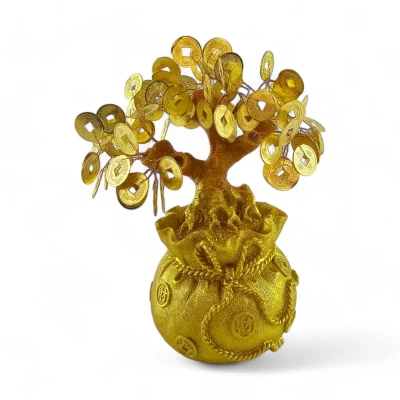 Денежное дерево в мешке богатства ( 20х 18х 10 см)