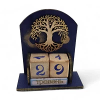Вечный календарь Древо Жизни  (155х142х60 мм),деревянный расписано вручную.
