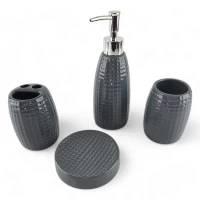 Набор для ванной керамический, серый (25Х23.5х 8 см)