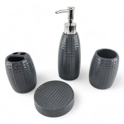 Набор для ванной керамический, серый (25Х23.5х 8 см) Набор для ванной керамический, серый (25Х23.5х 8 см)