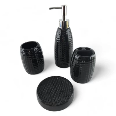 Набор для ванной керамический, черный (25Х23.5х 8 см) Набор для ванной керамический, черный (25Х23.5х 8 см)