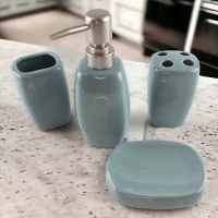 Набор для ванной керамический, серо- голубой (24Х 21.5х 6.5 см)