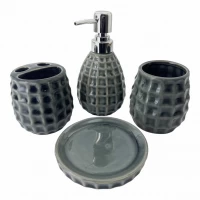 Набор для ванной керамический, серый (28,5х 22,5х 9 см)