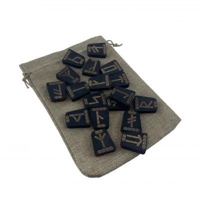 Руны Славянские темные, 18 рун (2,9×2,4×0,7 см) с мешочком , массив дерева Руны Славянские темные, 18 рун (2,9×2,4×0,7 см) с мешочком , массив дерева