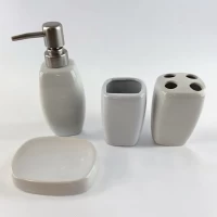 Набор для ванной белый керамический (23х21х11 см)