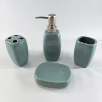 Набор для ванной сине-серый керамический (23х21х11 см)