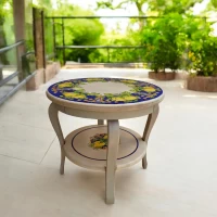 Кофейный, журнальный столик Сицилийские лимоны(d-530мм,высота 480мм)