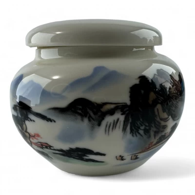 Баночка для чая керамическая (11,3х9,5х7,5 см) Баночка для чая керамическая (11,3х9,5х7,5 см)