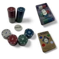 Покерные фишки (100 фишек)(4,7 x 19,5 x 11,5 см) (вес фишки 4 гр. d-30 мм)