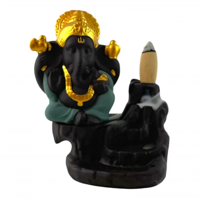 Подставка под благовония Back Flow Ганеша бирюза (11,2х9,5х6 см)