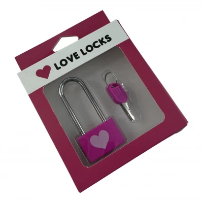 Замок для влюбленных розовый Сердце (7х 3,3х1,1 см).