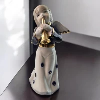 Фигурка ангела с трубой Небесная мелодия (14,6х7 см)