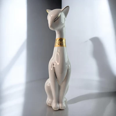 Кошка керамическая белая (27,5х7,5х9 см)