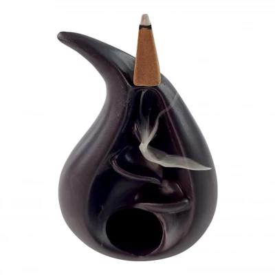 Подставка под благовония Back Flow темно-коричневая Магический каскад (14х9,5х 5,7 см)