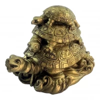 УЦЕНКА Черепаха тройная каменная крошка золотистая (7х10,6х6 см)