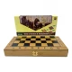 Игровой набор нарды, шахматы, шашки (33,5 х 33,5 х 2,3 cм)