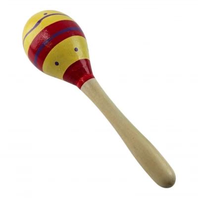 Маракас деревянный красно желтый ( 19х 6х 6 см)