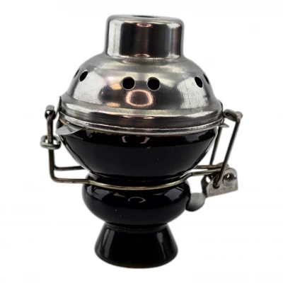 Чашка для кальяна керамическая с металлической крышкой черная (9х5,7 см) Чашка для кальяна керамическая с металлической крышкой черная (9х5,7 см)