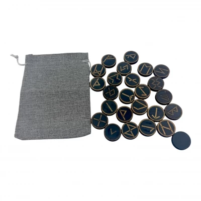 Руны Скандинавские круглые, темные, 25 рун (d-3,1 см ,h-0,7 см) с мешочком ,массив дерева Руны Скандинавские круглые, темные, 25 рун (d-3,1 см ,h-0,7 см) с мешочком ,массив дерева