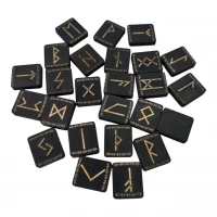 Руны Скандинавские темные с орнаментом, 25 рун (3,1×2,7×0,7 см) , массив дерева