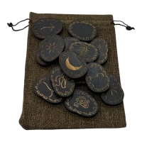 Руны Ведьмины(Викканские) темные, 14 рун (4,2*3,1*0,7 см) с мешочком , массив дерева